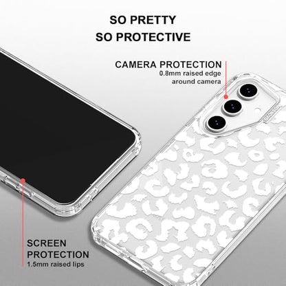 MOSNOVO Case for Samsung Galaxy S24 FE, [Buffertech 6.6ft Military-Grade Drop Protection] [Anti Peel Off Tech] Clear TPU Bumper Phone Case Cover Design - White Leopard Print - color: Clear - White Leopard Print, size: Samsung Galaxy S24 FE