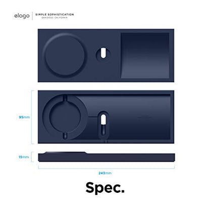 elago Charging Tray Duo for MagSafe & Apple Watch Chargers - color: Jean Indigo