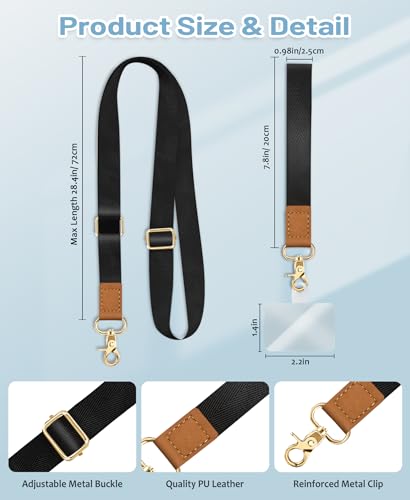 Yonlevres Phone Lanyard Crossbody Strap Wrist Neck Adjustable Women Black - color: 0 Black