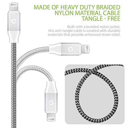 Cellet Heavy-Duty Nylon Braided Lightning Cable – 10FT (Apple MFi Certified)
