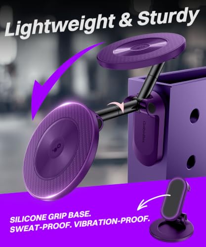 GolbinBox All Metal Dual Magnetic Gym Phone Holder for MagSafe, Purple - color: Purple