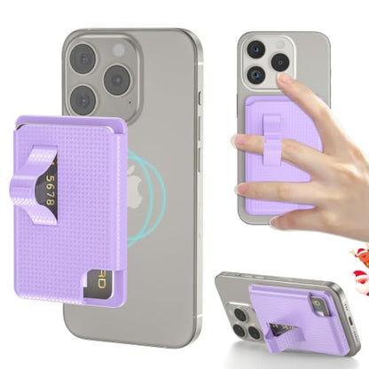 for MagSafe Wallet Stand, Magnetic Wallet Stand, Phone Grip Wallet, Purple - color: Purple