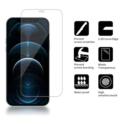 4 Pack Glass Screen Protector Compatible for iPhone 12/12 Pro 2020 [6.1 Inch] [9H Hardness]-HD Screen Tempered Glass, Scratch Resistant,Easy Install [Case Friendly] - size: iPhone 12/ 12Pro