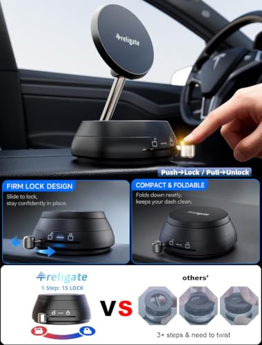 MagSafe Car Mount – Vacuum Suction Cup Phone Holder with Strong Magnet for Dashboard, Windshield, Desk, Gym, Magnetic Phone Mount for iPhone 18/17/16/15/14 Pro Max