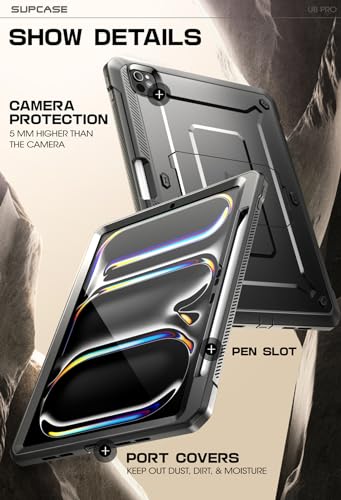 SUPCASE for iPad Pro 13 inch Case M5/M4 2025/2024 with Pencil Holder Black - color: Black, size: iPad Pro 13"