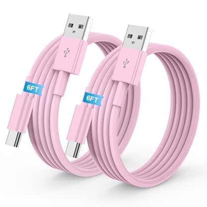 LDHTY CarPlay Charging Cable, USB A to USB C Cable, 2-Pack 6FT, Pink - color: Pink, size: 6ft+6ft