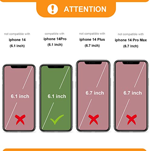 Bocasal Detachable Wallet Case Card Holder for iPhone 14 Pro, Rose Gold | RFID Blocking Kickstand Card Slots Holder PU Leather Magnetic Shockproof Wrist Strap Removable Flip Protective Cover 6.1 inch - color: Rose Gold