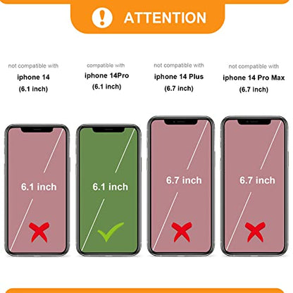 Bocasal Detachable Wallet Case Card Holder for iPhone 14 Pro, Black | RFID Blocking Kickstand Card Slots Holder PU Leather Magnetic Shockproof Wrist Strap Removable Flip Protective Cover 6.1 inch - color: Black