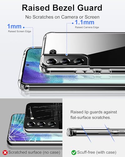 HOOMIL Case for Samsung Galaxy S21 FE 6.4-Inch, Non-Yellowing, Drop Protection, Anti-Scratch Transparent Hard Back Phone Cover - Crystal Clear - color: Clear, size: Samsung Galaxy S21 FE
