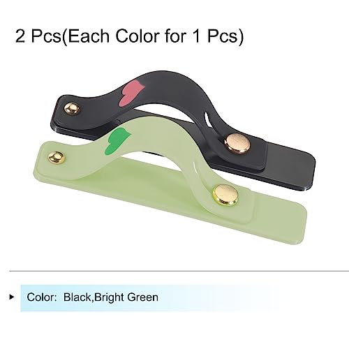 MECCANIXITY 2 Pcs Phone Loop Finger Holder Silicone Phone Strap Grip Holder Cell Phone Grip Stand for Most Smartphones Black,Bright Green - color: Black,Bright Green