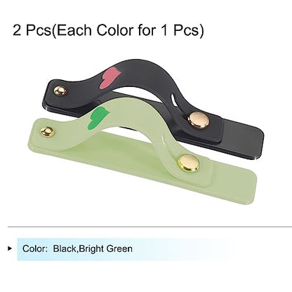 MECCANIXITY 2 Pcs Phone Loop Finger Holder Silicone Phone Strap Grip Holder Cell Phone Grip Stand for Most Smartphones Black,Bright Green - color: Black,Bright Green