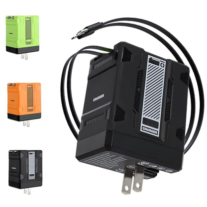 2-in-1 Compatible with 120w Fast Charger, 2025 New Retractable Wall Fasts Charging Power Adapter with All in One Foldable Plug, Multi-Functional Fast Smart Charger for Phone, Tablet, Laptops (Black) - color: Black