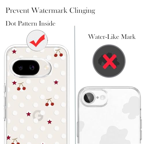 Unov for Pixel 10a Case, Clear with Design, Slim Fit Good Grip, Embossed Phone Case, Shockproof Protective Cover, Raised Camera Protection, Soft TPU, Polka Dots - color: Polka Dots