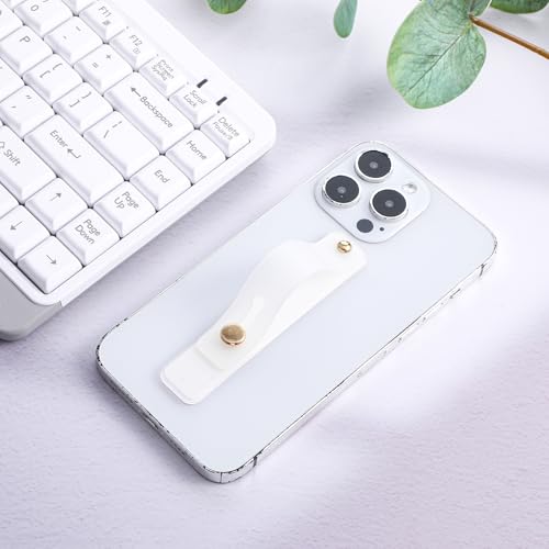 WLLHYF 2Pcs Phone Loop Holder, Silicone Phone Grip Strap Stand Universal Portable Finger Kickstand for Most Smartphones (2pcs-White) - color: White