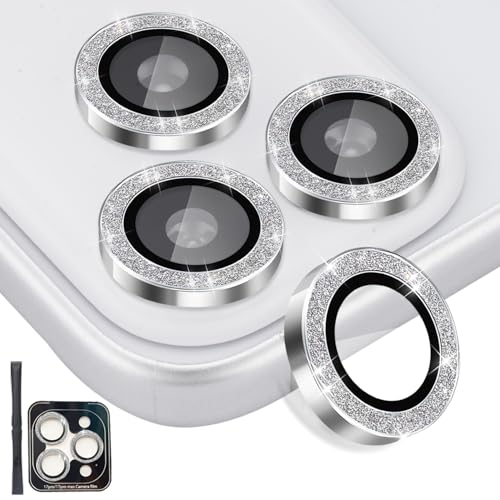 Camera Lens Protector for iPhone 17 Pro/17 Pro Max, Glitter Silver - color: Glitter Silver