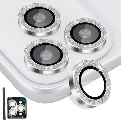 Camera Lens Protector for iPhone 17 Pro/17 Pro Max, Glitter Silver - color: Glitter Silver