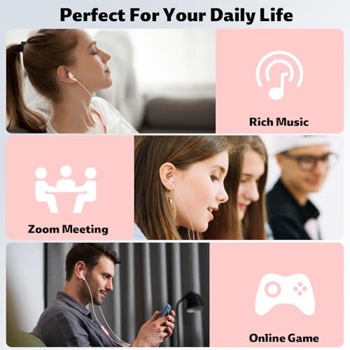 USB C Headphones for iPhone 18 Pro/17 Pro Max 16 Wired Earbuds,Pink - color: Pink