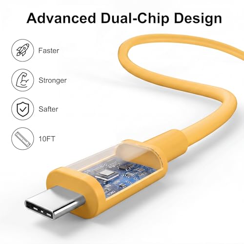 iPhone 18 17 16 15 Charger Fast Charging, 20W Dual Port USB C Charger Block - color: Yellow