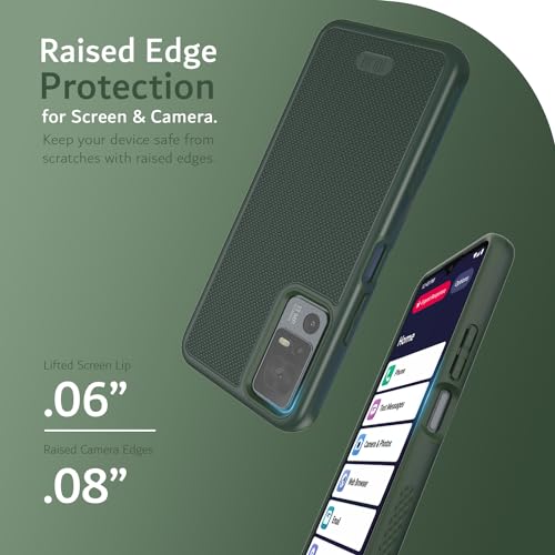 TUDIA MergeGrip for Jitterbug Smart 4 Case T608G, [Military Grade Drop Tested] Shockproof Protection Slim Rugged Dual Layer Heavy Duty Phone Cases for Senior - Pine Green - color: Pine Green