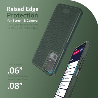 TUDIA MergeGrip for Jitterbug Smart 4 Case T608G, [Military Grade Drop Tested] Shockproof Protection Slim Rugged Dual Layer Heavy Duty Phone Cases for Senior - Pine Green - color: Pine Green