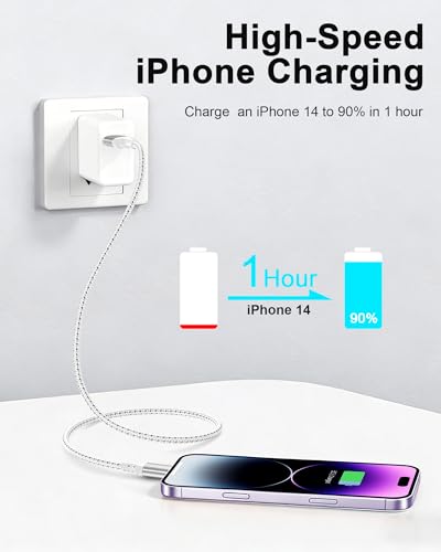 2ft USB to Lightning Cable 2Pack MFi Certified, iPhone Charger Cord - size: 2 FT