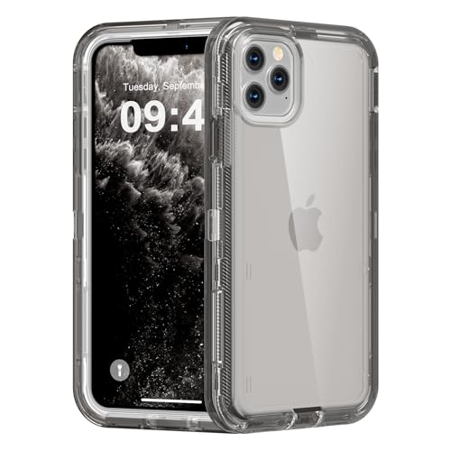Follaroma for iPhone 11 Pro Max Case, Shockproof, Crystal Gray | Heavy Duty Shockproof Protection Phone Cases, Anti-Drop, Military Grade Dual Layer Transparent Rugged Protective Cover, 6.5" - color: Gray, size: iPhone 11 Pro Max 6.5‘’