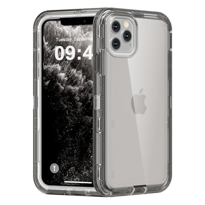 Follaroma for iPhone 11 Pro Max Case, Shockproof, Crystal Gray | Heavy Duty Shockproof Protection Phone Cases, Anti-Drop, Military Grade Dual Layer Transparent Rugged Protective Cover, 6.5" - color: Gray, size: iPhone 11 Pro Max 6.5‘’