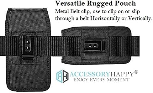 AH Military Grade Cell Phone Pouch Clip Holster Holder w/Belt Loop for iPhone 16 Plus, 16 Pro Max, 15 Plus, 15 Pro Max, 14 Pro Max Cell Phone Holsters Fits Cell Phone w/Heavy Duty Case (Large) - color: BLACK, size: BLACK - LARGE