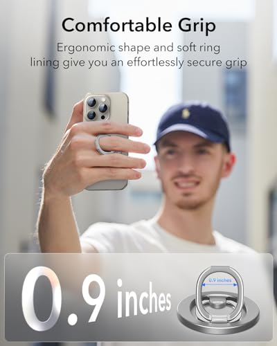 ESR Magnetic Phone Ring Holder for iPhone 17/16/15/14/13/12 - color: Natural Titanium