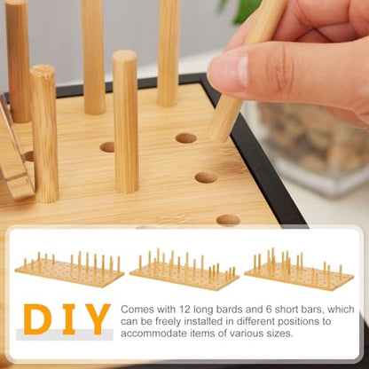 Homde Office Charging Station Organizer: 2 Layer Charger Holder (Black) - color: Natural and Black