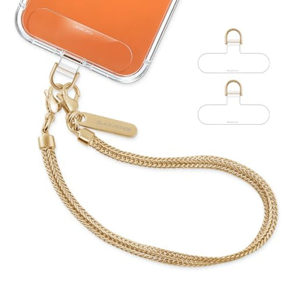 Phone Charm Strap Detachable Wrist Strap For iPhone Anti Theft Strap Phone Chain Wristlet - color: Golden Yellow