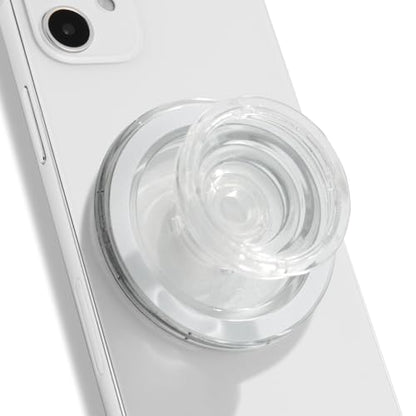 OnTheGrip Compatible with Magsafe Magnetic Authentic Translucent Color Design Collapsible Mobile Phone Grip Stand Holder for Smartphone Tablet Cell Phone Accessory (Transparent) - color: Transparent