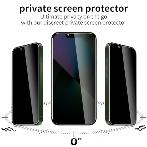 3 Pack Privacy Screen Protector for iPhone 13 Mini with 3 Pack Camera Lens Protector, 9H Hardness Double Shatterproof Anti-Spy Tempered Glass Film, Easy Installation - size: iPhone 13 Mini