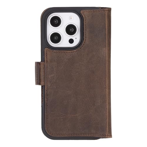 Bayelon Leather Wallet Case for iPhone 16 Pro Max 6.9", Flip Cover Card Holder, iPhone 16 Pro Max Wallet Case, Kickstand Folio Case, MagSafe Compatible Flip Cover, RFID Blocking (Coffee Brown) - color: Dark Brown, size: iPhone 16 Pro Max