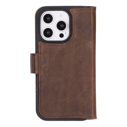 Bayelon Leather Wallet Case for iPhone 16 Pro Max 6.9", Flip Cover Card Holder, iPhone 16 Pro Max Wallet Case, Kickstand Folio Case, MagSafe Compatible Flip Cover, RFID Blocking (Coffee Brown) - color: Dark Brown, size: iPhone 16 Pro Max