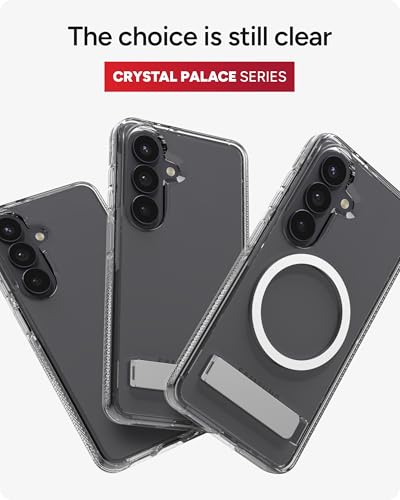 ZAGG Crystal Palace Samsung Galaxy S26 Case with Kickstand - Clear, 13ft Drop Protection, Graphene Reinforced, Crystal Clear Anti-Yellowing Slim Protective Cover - size: Samsung Galaxy S26, style: Without Snap