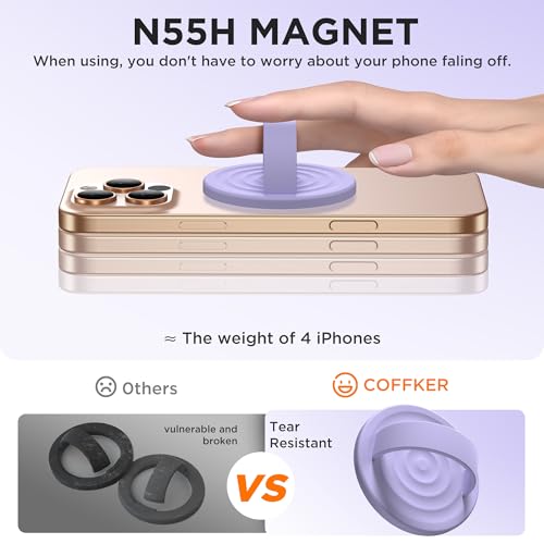 Magnetic Phone Grip for MagSafe, Silicone Ring Grip, Lilac Purple - color: Lilac Purple