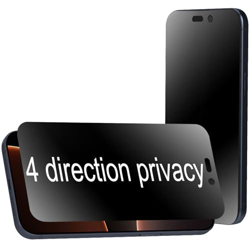 2 Pack 360 Degree Anti-glare Privacy Screen Protector for iPhone 16 Pro/iPhone 17 Matte Anti-Spy 4 Direction Soft Film 6.3 inch - size: For iPhone 16 Pro
