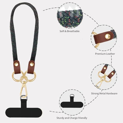 Hovmwey Stretchy Phone Lanyard Tether, 2 Pack Phone Leash Anti-theft Phone Strap for Anti-drop Outdoor Hiking Cycling Climbing Universal for Most Cell Phones, Starry Night - color: Starry Night