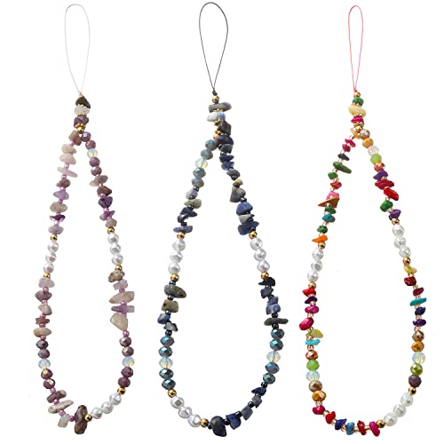 6PCS Beaded Phone Charms Strap Fruit Star Faux Pearl Rainbow Beads Phone Chains Beaded Lanyard for Camera Key Wallet Valentines Day Gifts for Her Women - style: Style3-4