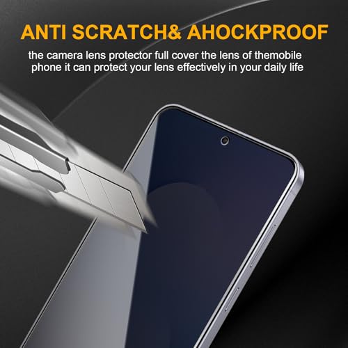 2 Pack Privacy Screen Protector for Samsung Galaxy S25 FE With 2 Pack Camera Lens Protector, Anti Spy Tempered Glass Film, 9H Hardness, Black Protector, Anti-Scratch, Bubble Free - size: Galaxy S25 FE FK22