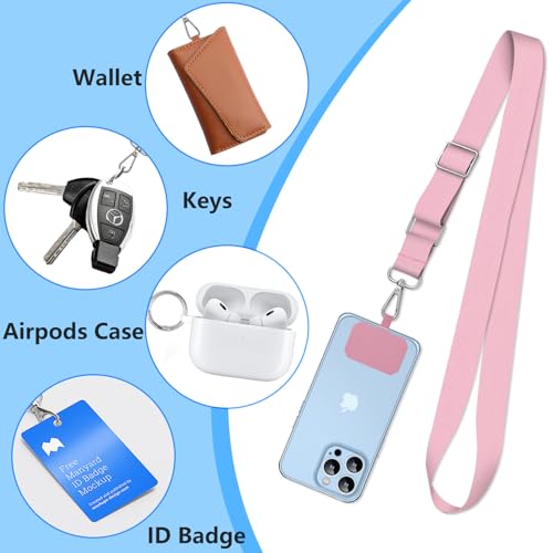 2 Pack Phone Lanyard Cell Phone Lanyard Crossbody Adjustable Phone Strap for Use Around the Neck Cell Phone Lanyard - color: Pink Color