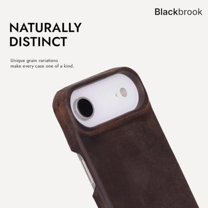 BLACKBROOK Detachable Leather Wallet Case Compatible with iPhone Air | Full-grain detachable folio with RFID blocking, 3 card slots, ID window, built-in kickstand, wireless charging, handcrafted. - color: Distressed Coffee, size: iPhone 17 Air