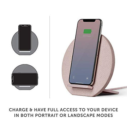 Native Union Dock Wireless Charger Stand - High Speed [Qi Certified] 10W Versatile Fast Wireless Charging Stand - Compatible with iPhone 11/11 Pro/11 Pro Max (Rose) - color: Rose