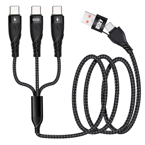 100W 3 USB C Splitter Charging Cable, Multi C Cords for all USB C Devices
