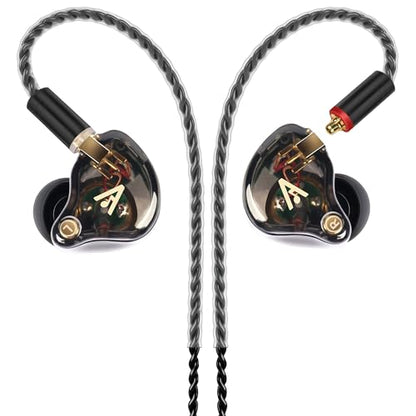 Audiovance Vibes 202 HiFi Wired Earbuds, IEM in-Ear Monitor Headphones - color: 1-Black