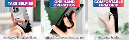 4 Pcs Cell Phone Grips, Clear Acrylic, 360° Rotation, 3 Colors