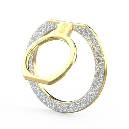 PureGear Magnetic Phone Ring Grip, for MagSafe Kickstand Holder - color: Gold with Silver Glitter