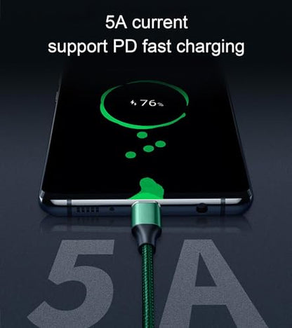Dual Right 240W USB-C to USB-C Cable 10FT Green, Fast Charging - color: Green, size: 10FT