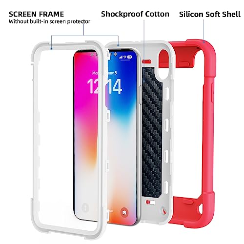 MARKILL Compatible with iPhone X/iPhone Xs Case 5.8 Inch with Ring Stand, Heavy-Duty Military Grade Shockproof Phone Cover for iPhone X/XS. Hot Pink - color: Hot Pink, size: iPhone X/iPhone XS 5.8"